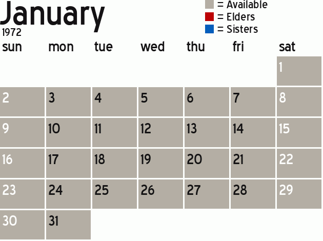 Missionary Dinner Calendar