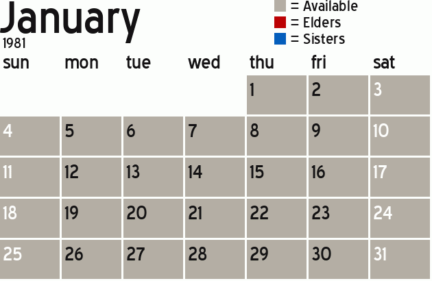 Missionary Dinner Calendar