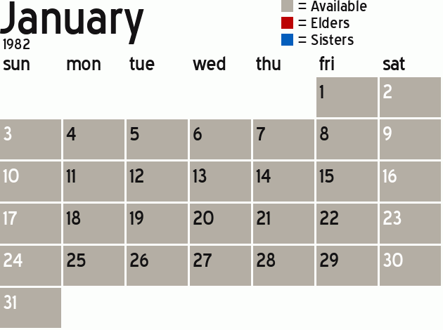 Missionary Dinner Calendar