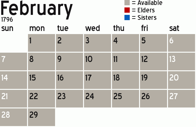 Missionary Dinner Calendar