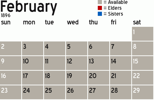 Missionary Dinner Calendar