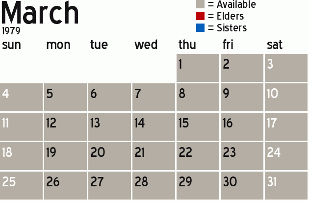 Missionary Dinner Calendar