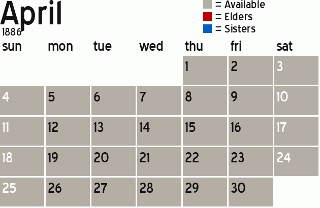 Missionary Dinner Calendar