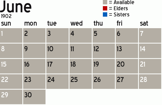 Missionary Dinner Calendar