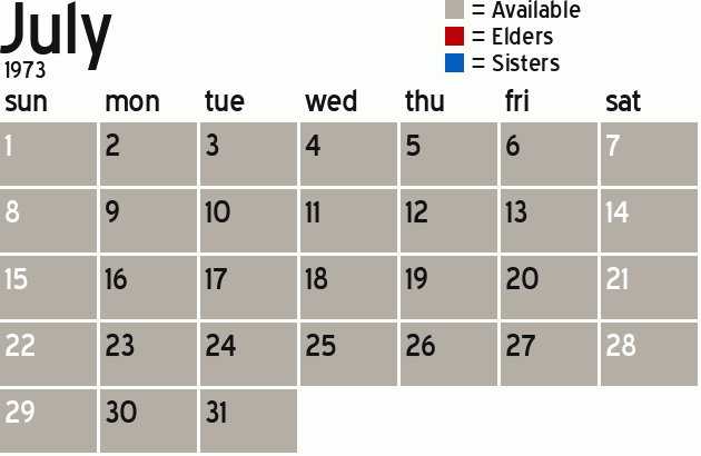 Missionary Dinner Calendar