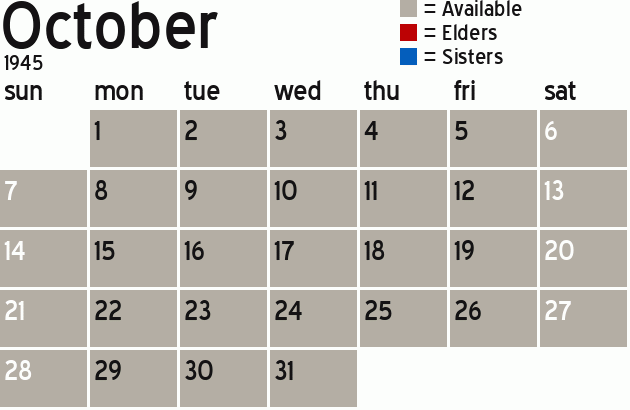 Missionary Dinner Calendar