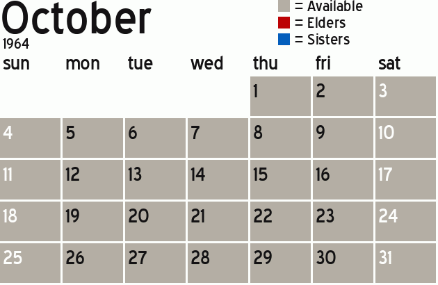 Missionary Dinner Calendar