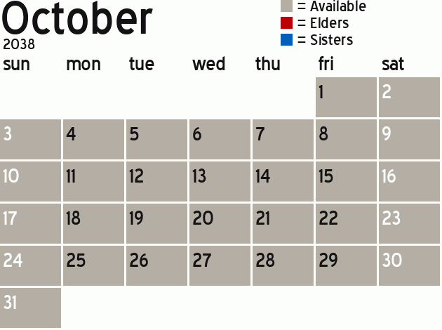 Missionary Dinner Calendar