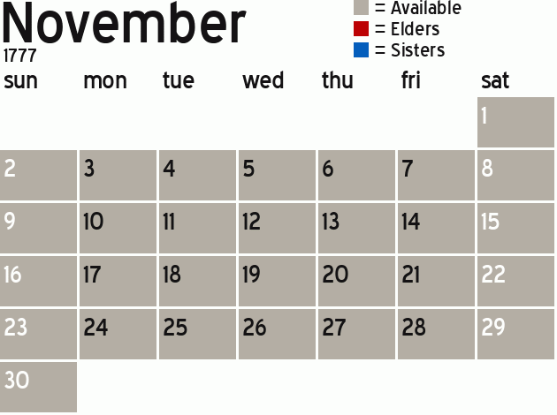 Missionary Dinner Calendar