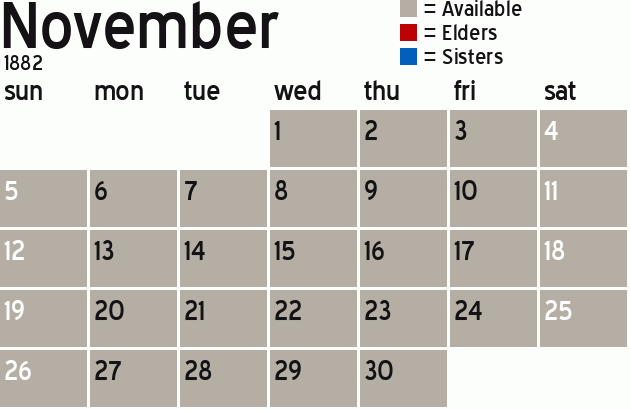 Missionary Dinner Calendar