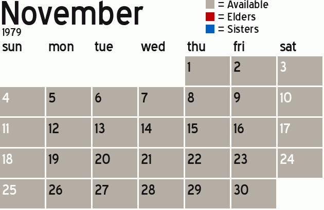 Missionary Dinner Calendar