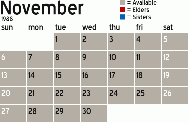 Missionary Dinner Calendar