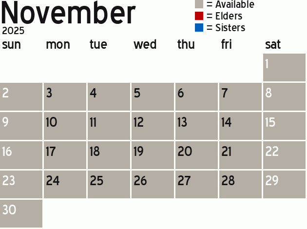 Missionary Dinner Calendar