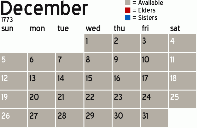 Missionary Dinner Calendar