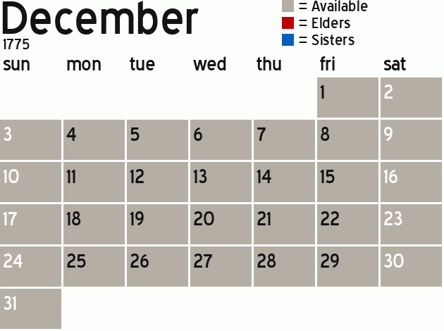 Missionary Dinner Calendar