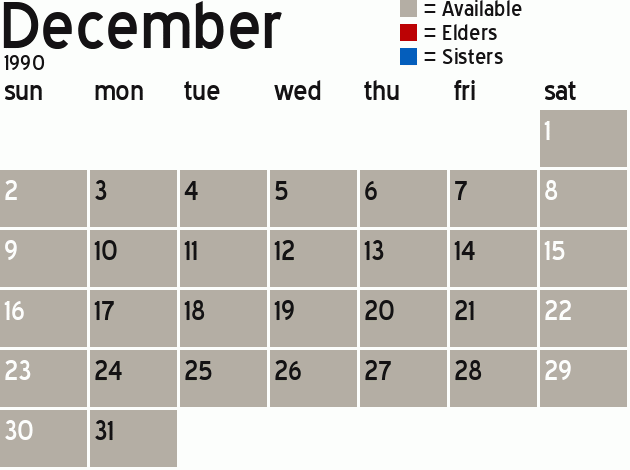 Missionary Dinner Calendar
