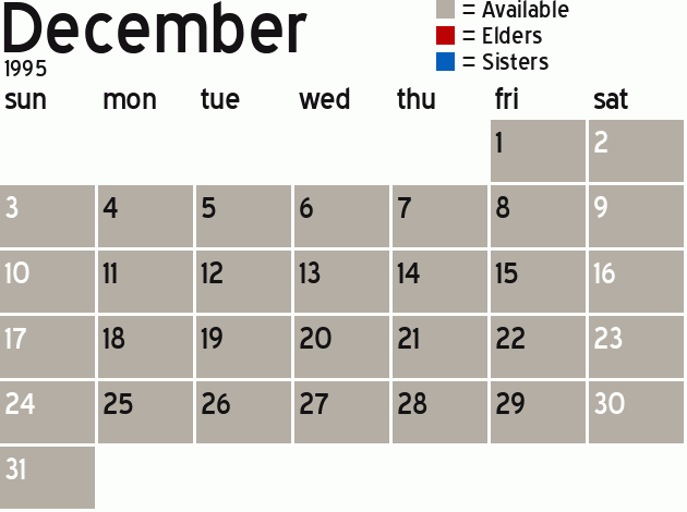 Missionary Dinner Calendar
